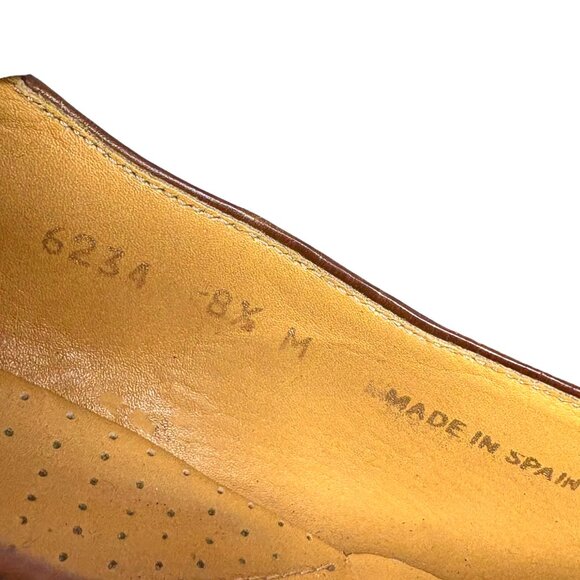 Magnanni Brown Leather Kiltie Tassel Split Toe Dress Loafer Shoes - Picture 5 of 10